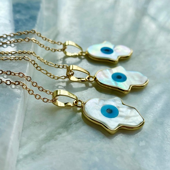 *Jihane* Hamsa Evil Eye Protection Necklace - Picture 1 of 9